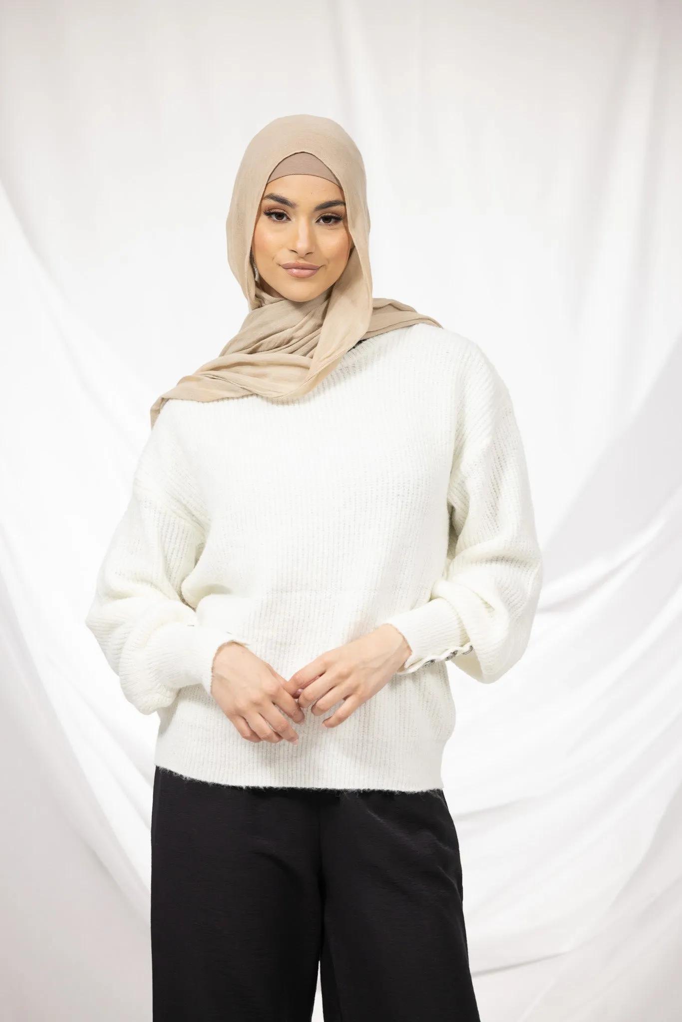 Lace Front Crop Knit Jumper