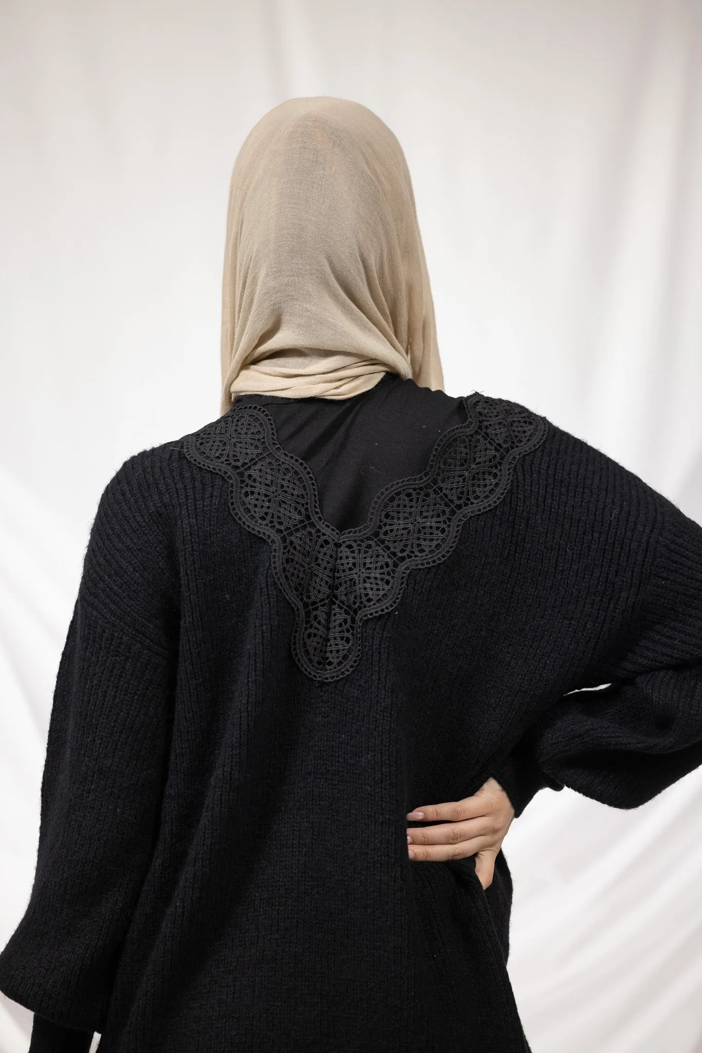 Lace Front Knit Jumper