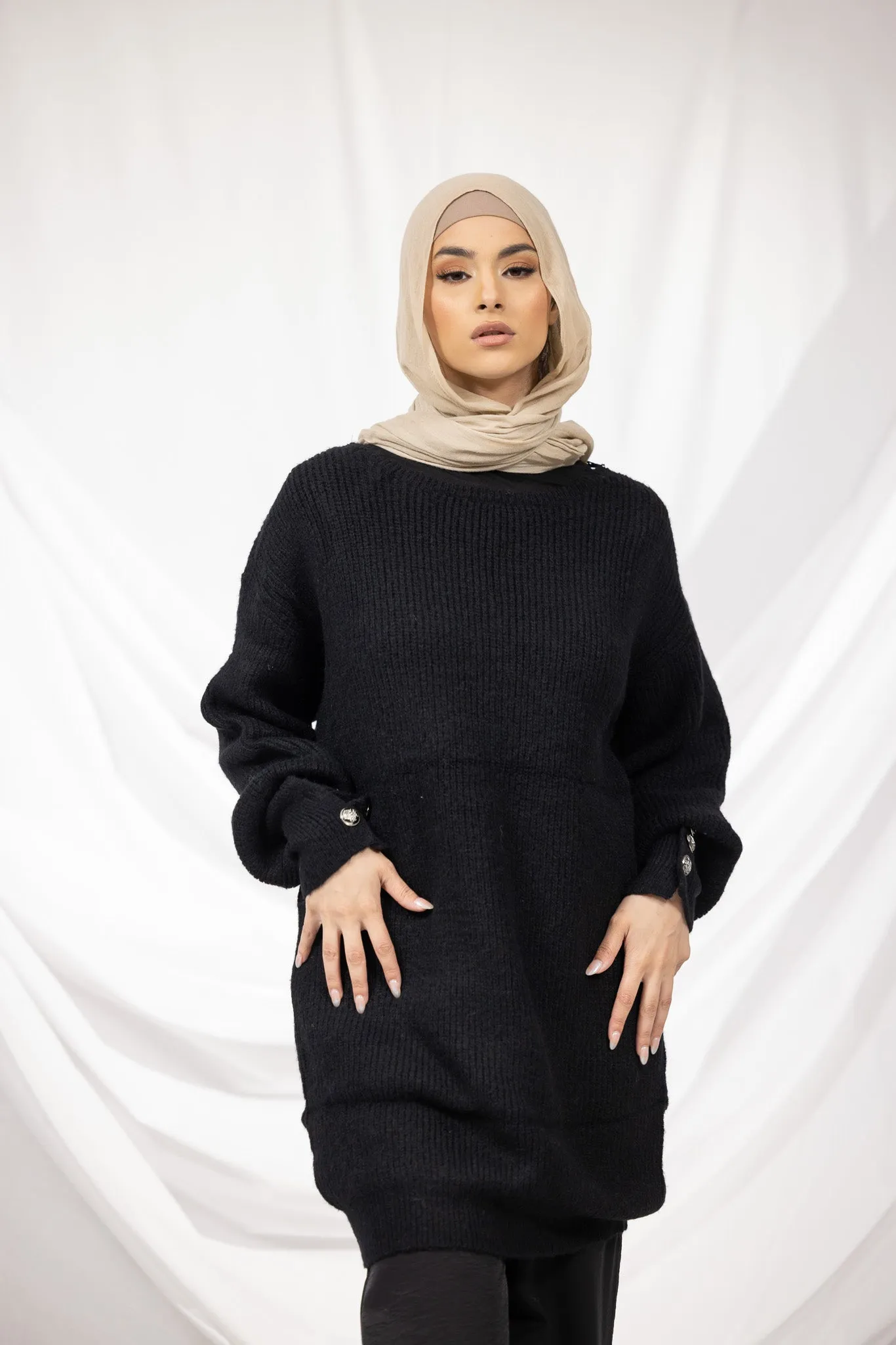 Lace Front Knit Jumper