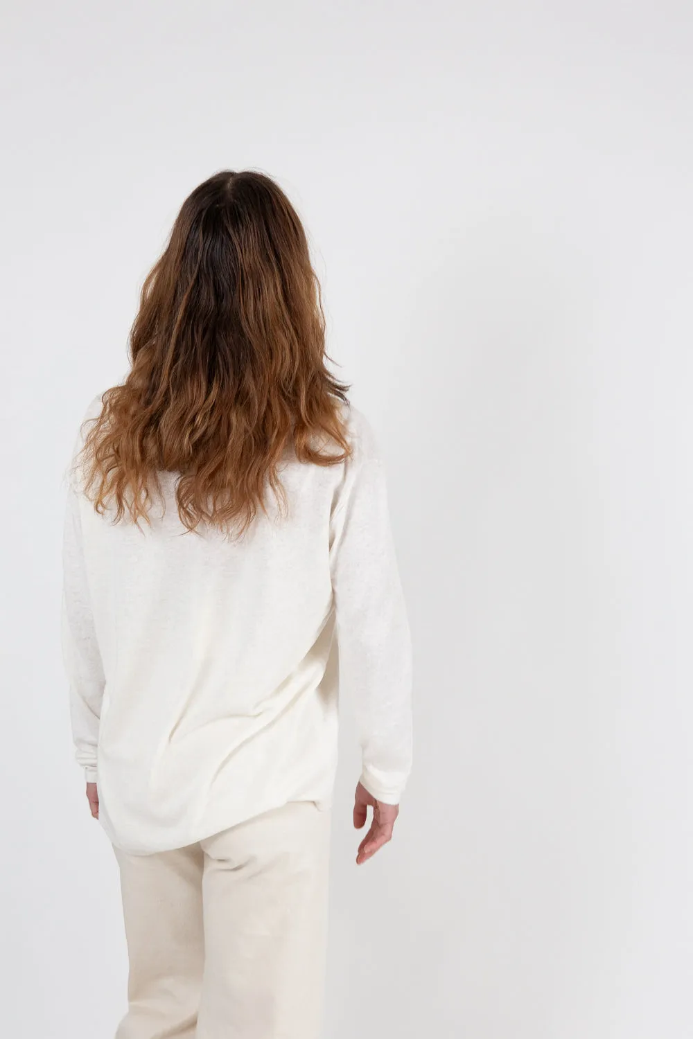 Lauren Manoogian Long Sleeve U Neck In Bone