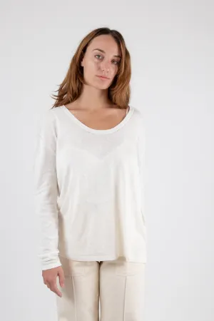 Lauren Manoogian Long Sleeve U Neck In Bone