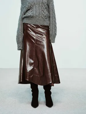 Leather A-line Cut Skirt