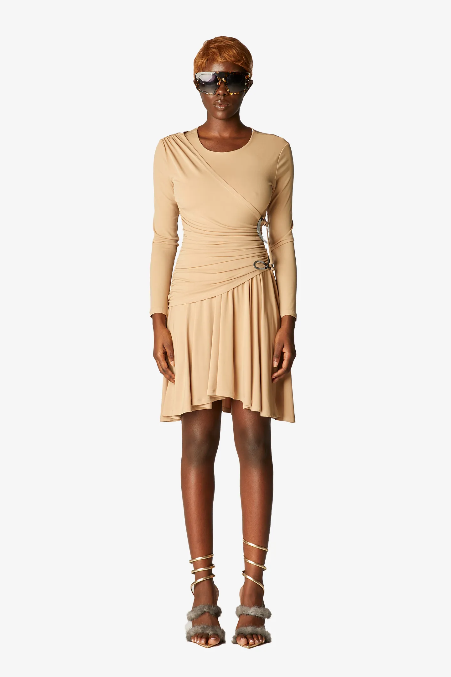 Logo Doll Dress - Camel