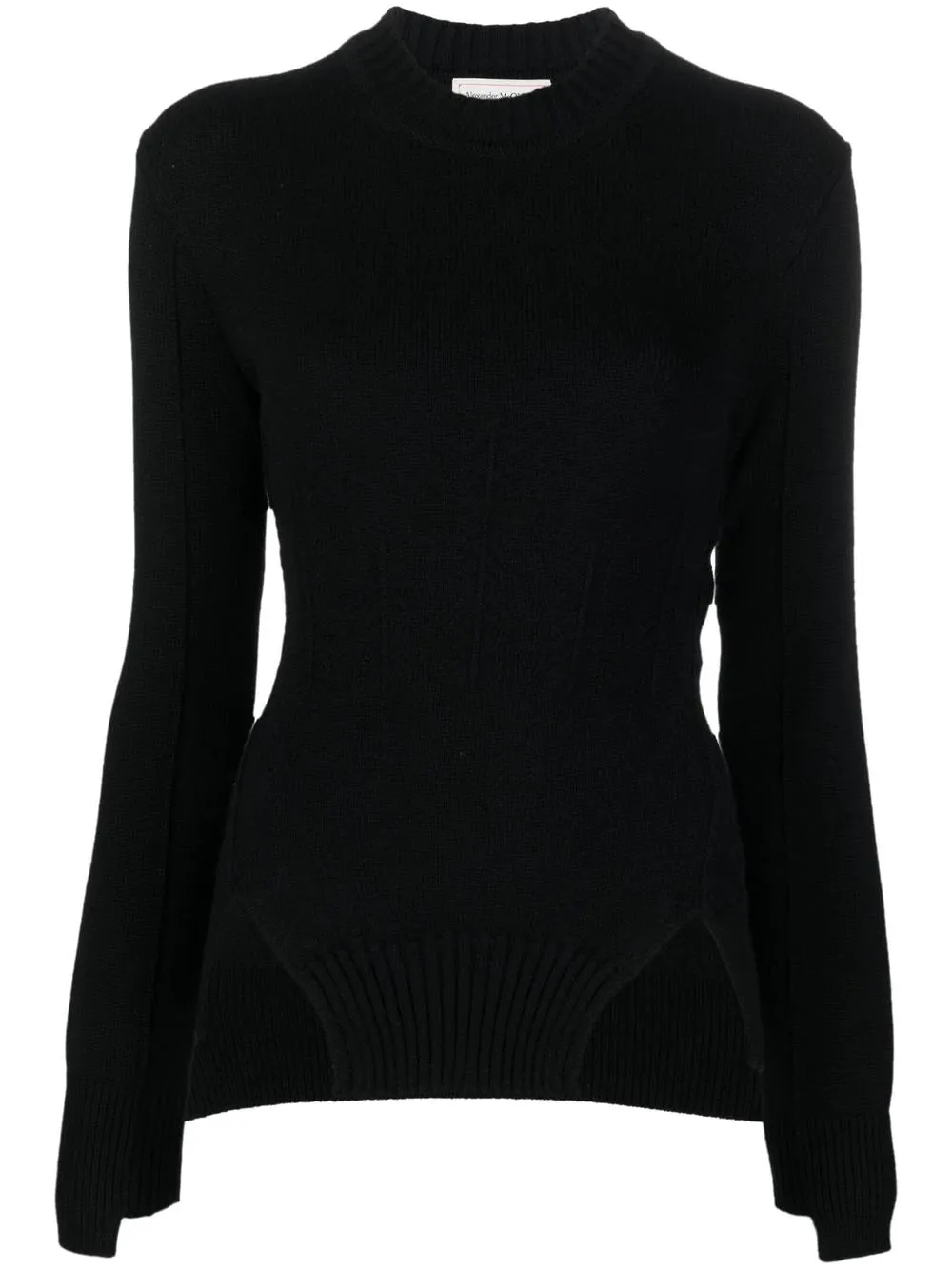 long-sleeve knitted top