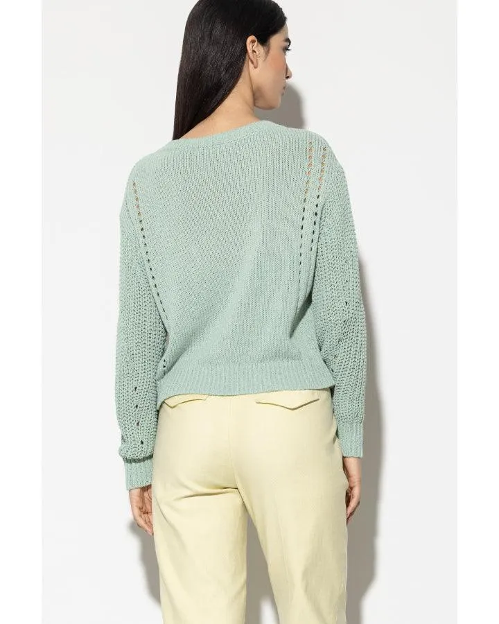 Luisa Cerano Ribbed Lace Detail Pullover