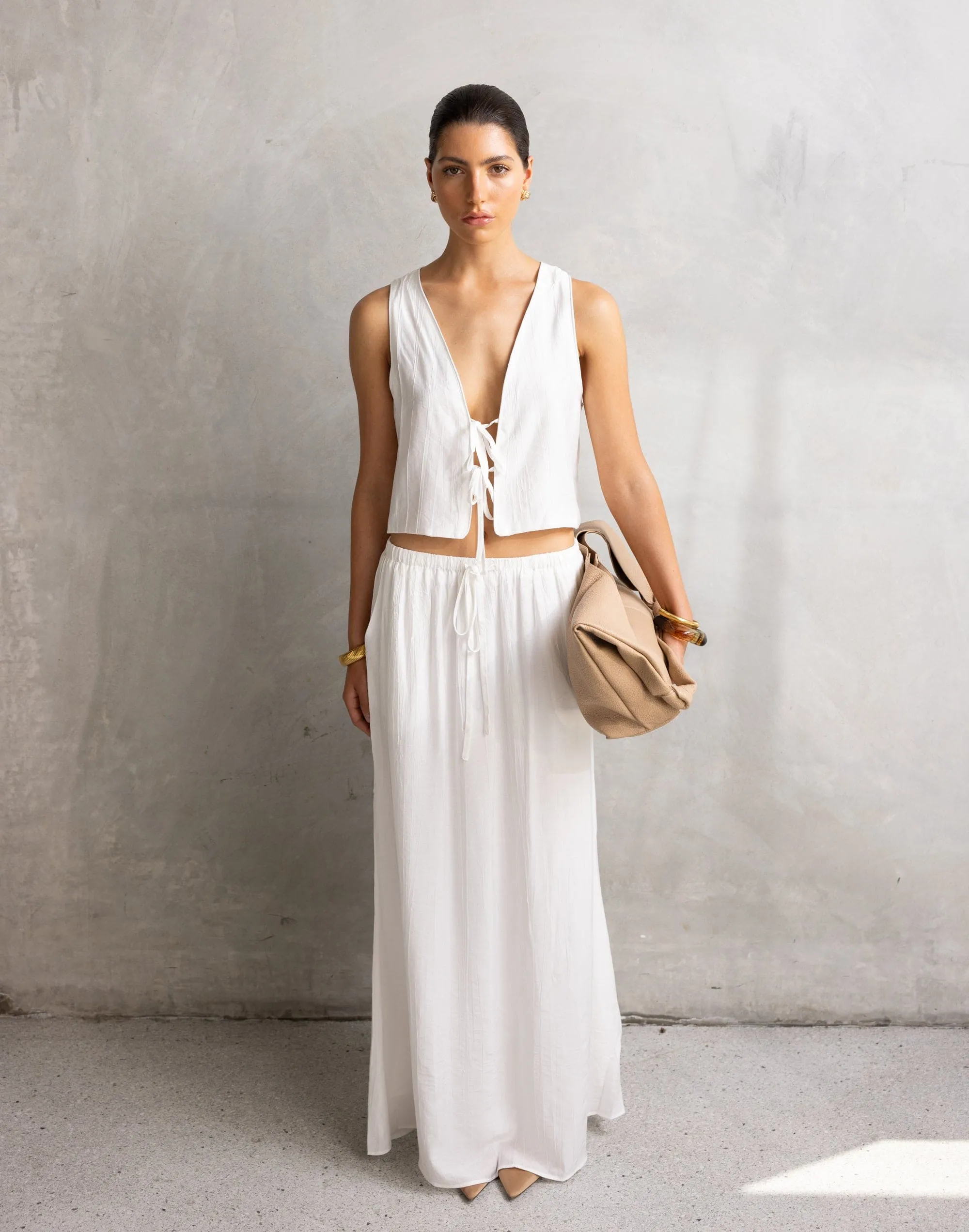 Madi Maxi Skirt (White)