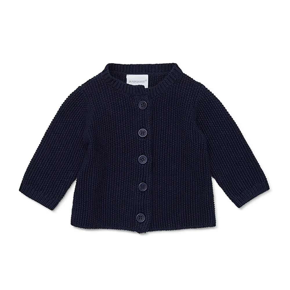 Marquise Navy Cotton Knitted Cardigan