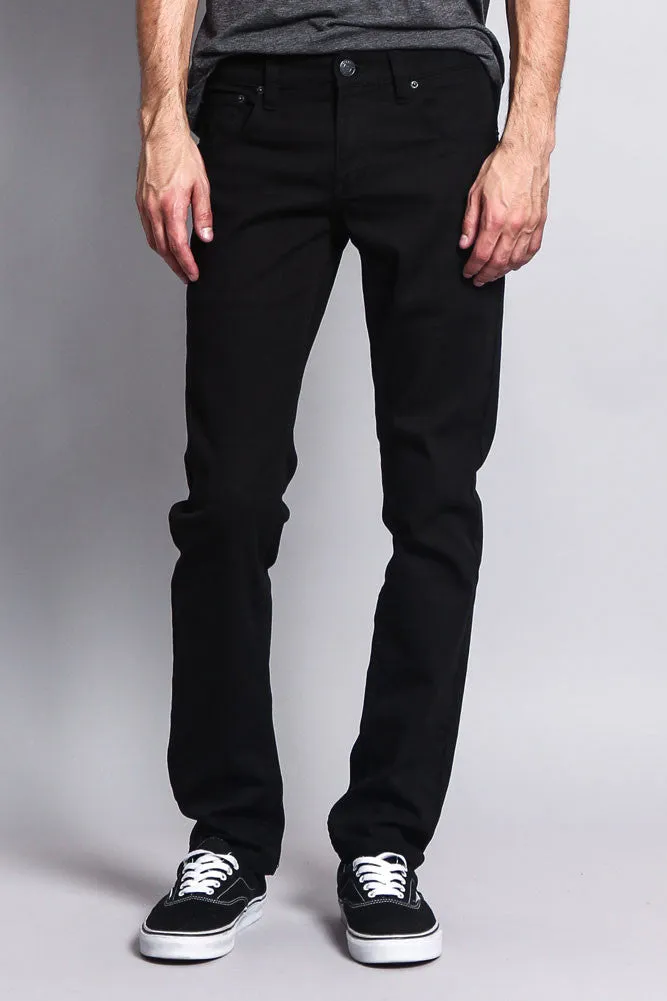 Men's Essential Skinny Fit Colored Jeans (Black)