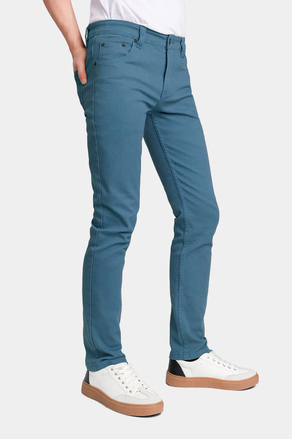 Men's Essential Skinny Fit Colored Jeans (French Blue)