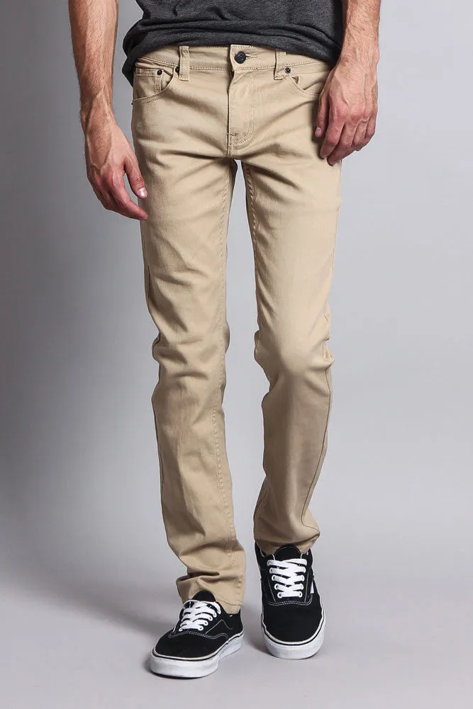 Men's Essential Skinny Fit Colored Jeans (Khaki)