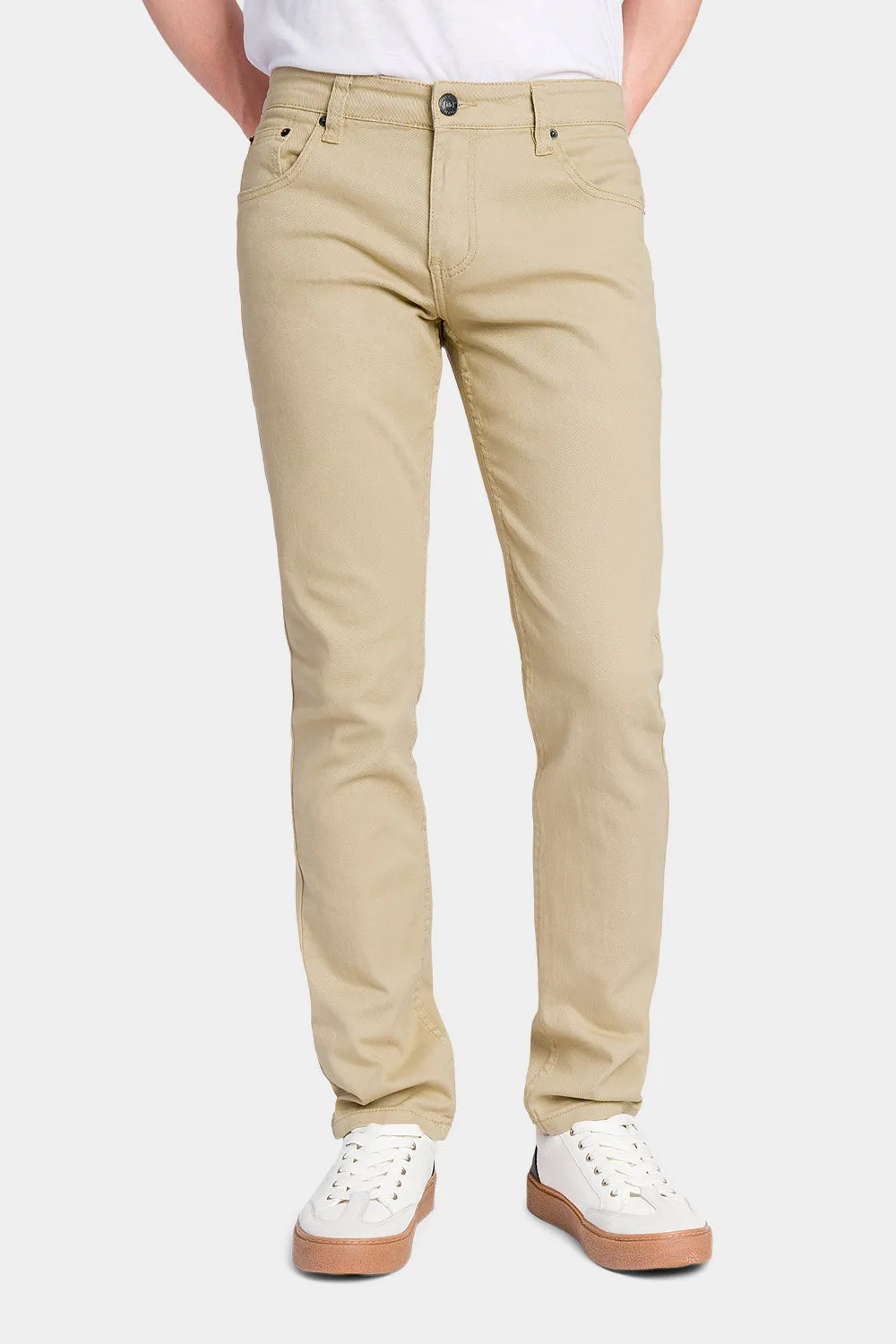 Men's Essential Skinny Fit Colored Jeans (Khaki)