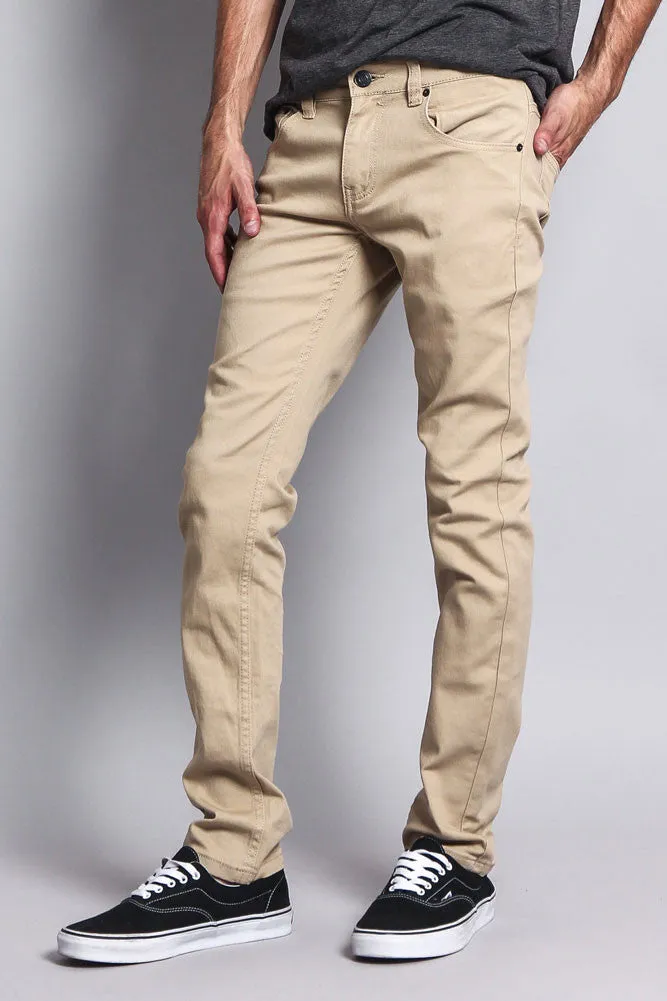 Men's Essential Skinny Fit Colored Jeans (Khaki)