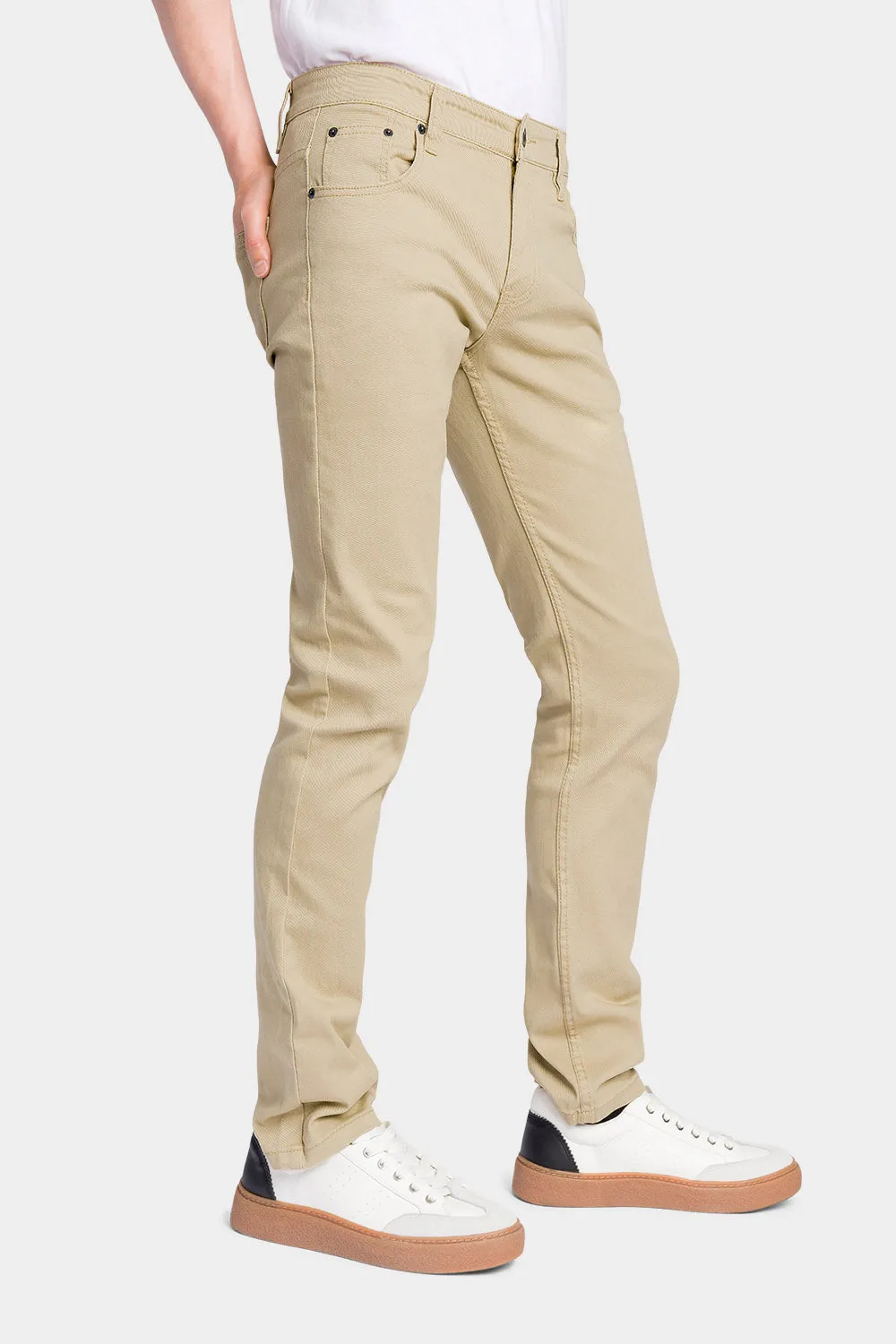 Men's Essential Skinny Fit Colored Jeans (Khaki)