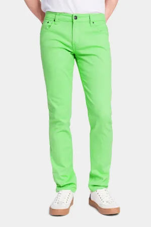 Men's Essential Skinny Fit Colored Jeans (Neon Green)