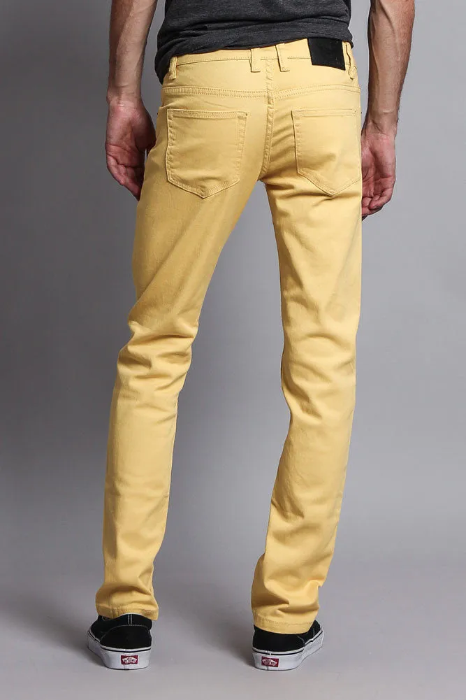 Men's Essential Skinny Fit Colored Jeans (Yellow)