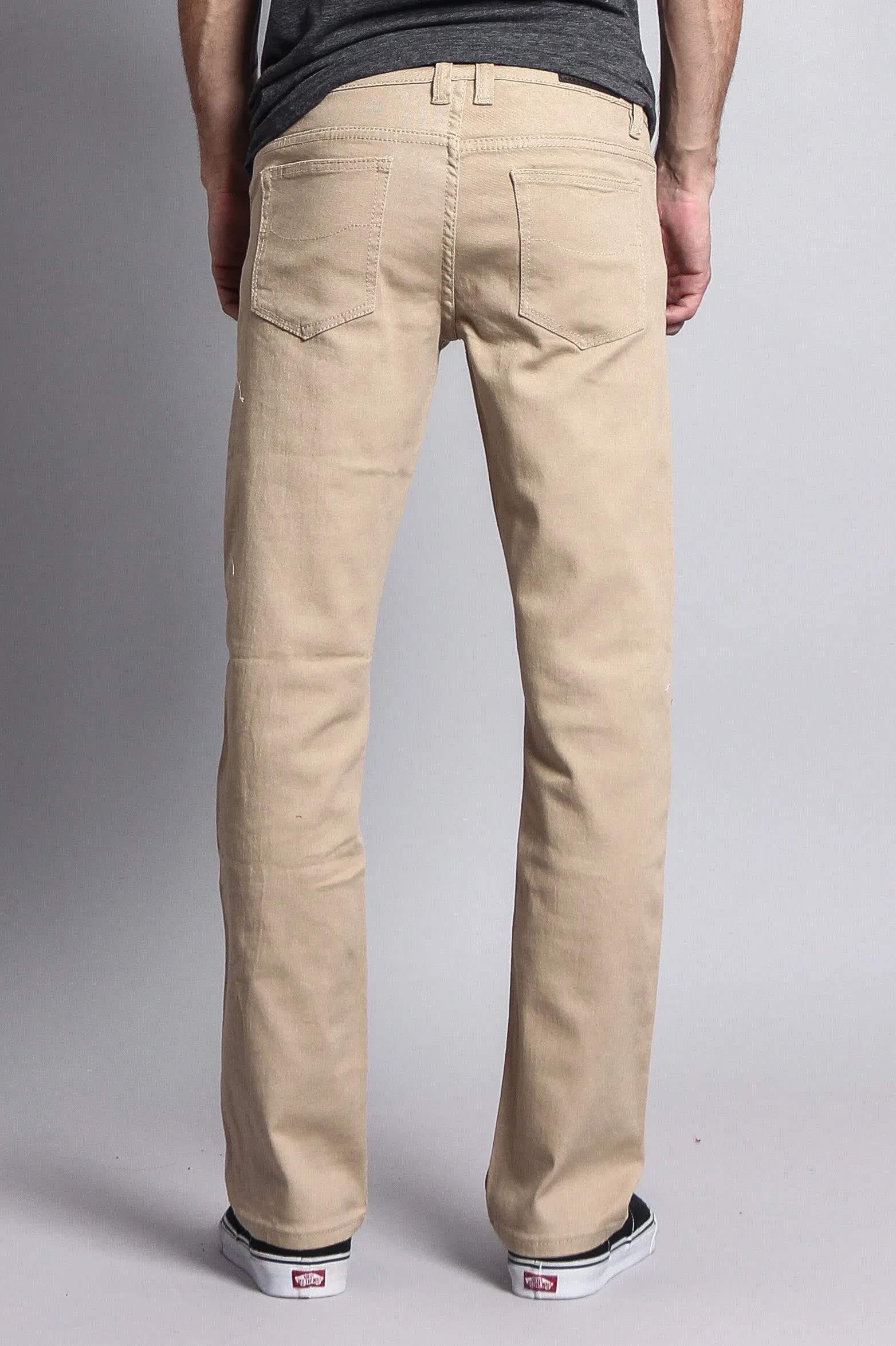 Men's Slim Fit Colored Jeans (Khaki)