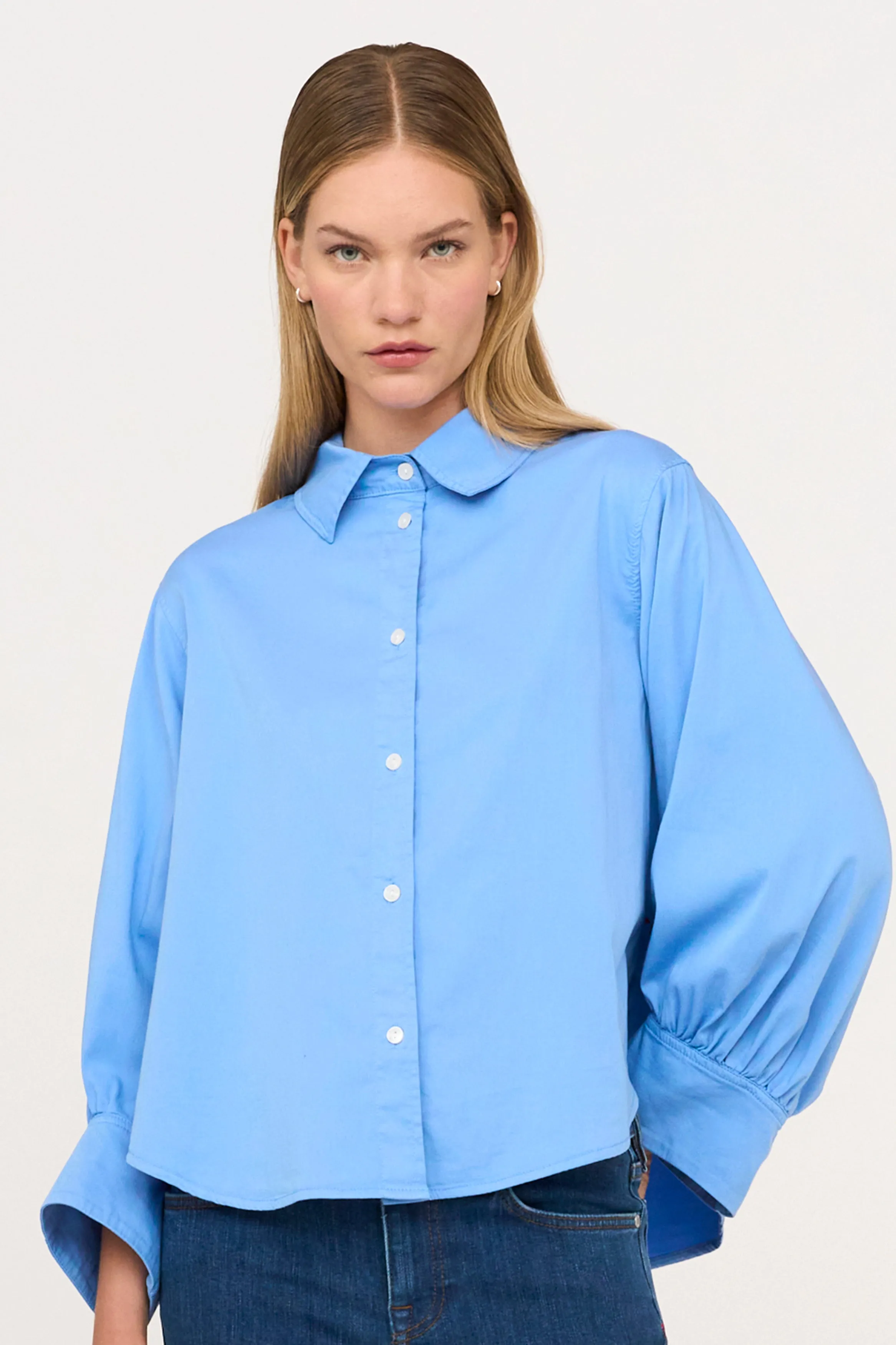 Moussa hepburn shirt - Clear Sky Blue