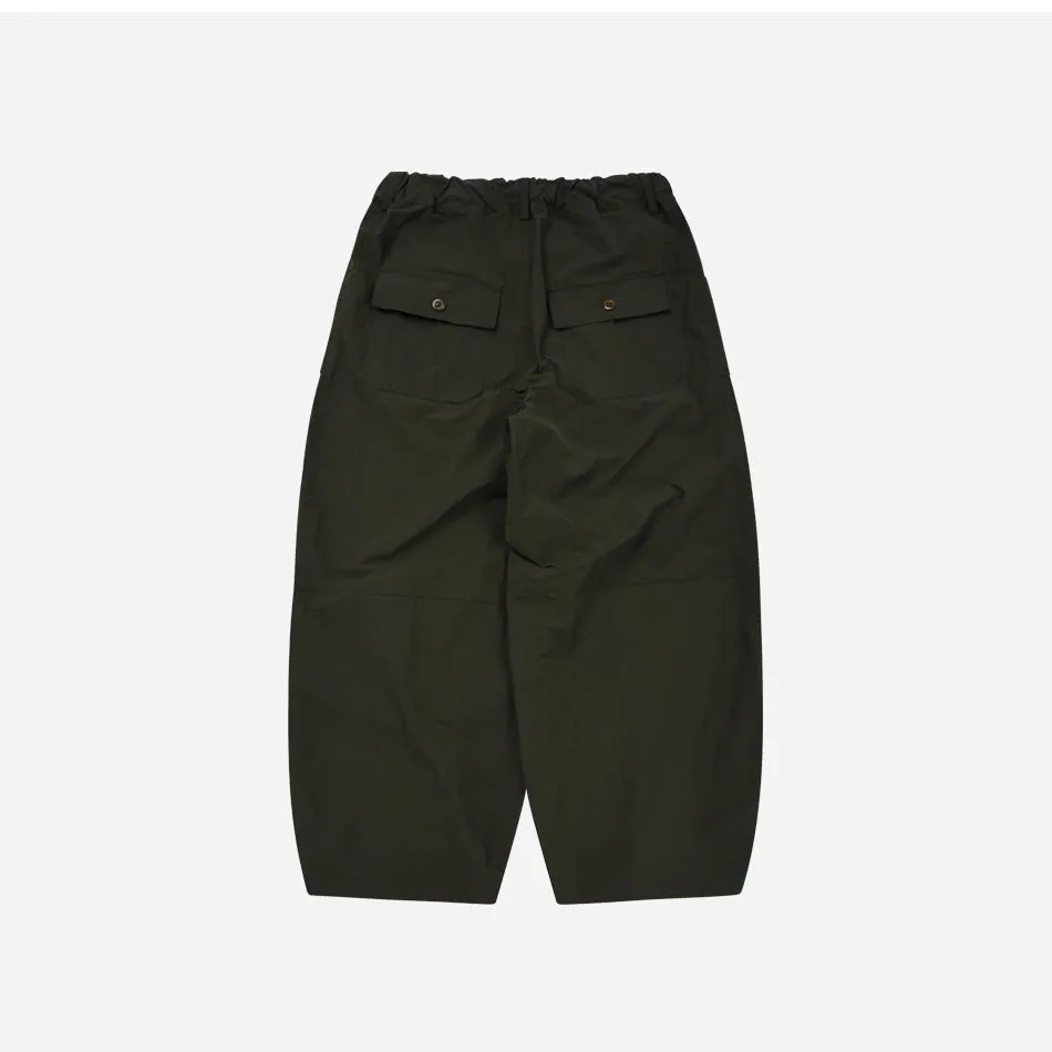 NYLON BALLOON PANTS - OLIVE