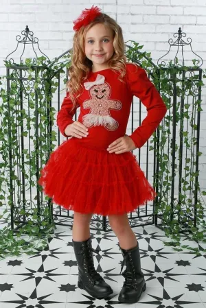 Ooh La La Couture Baby & Youth Girls Red Gingerbread Tutu Dress