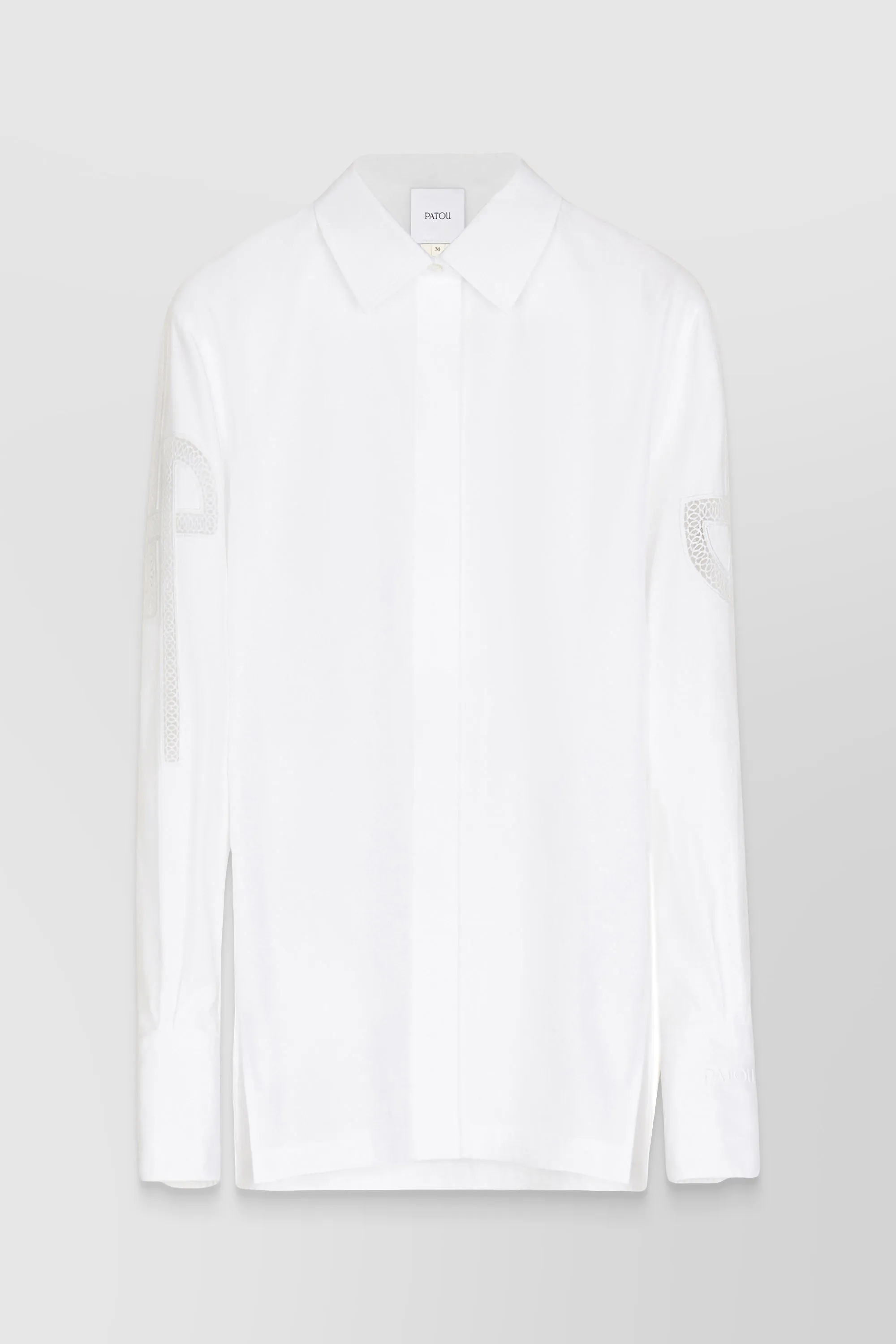 Organic cotton poplin embroidered logo shirt