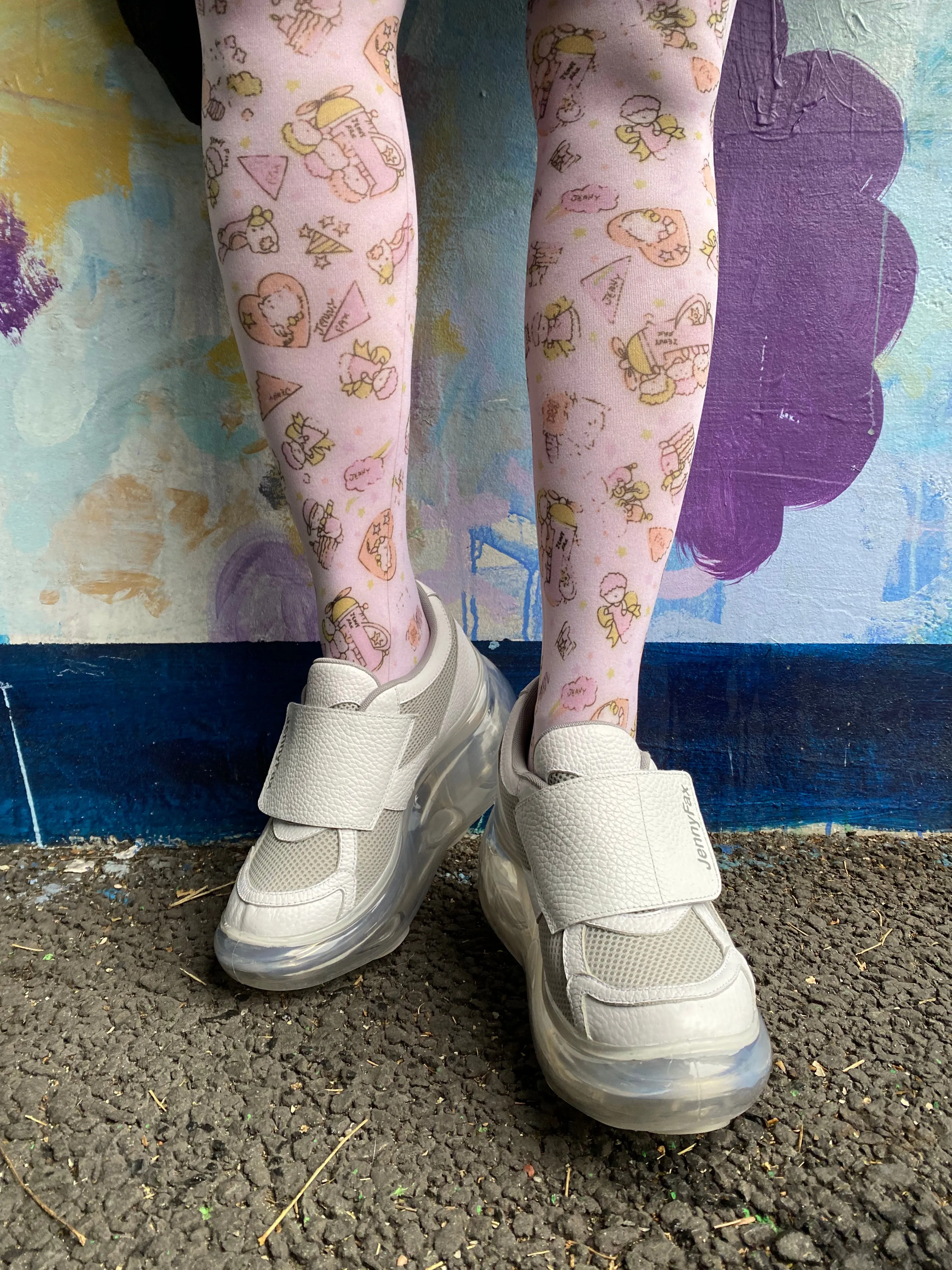 Original Print Tights / Pink Cartoon