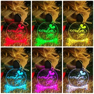 Personalised Mickey Mouse 3D LED Light Christmas Bauble Decoration