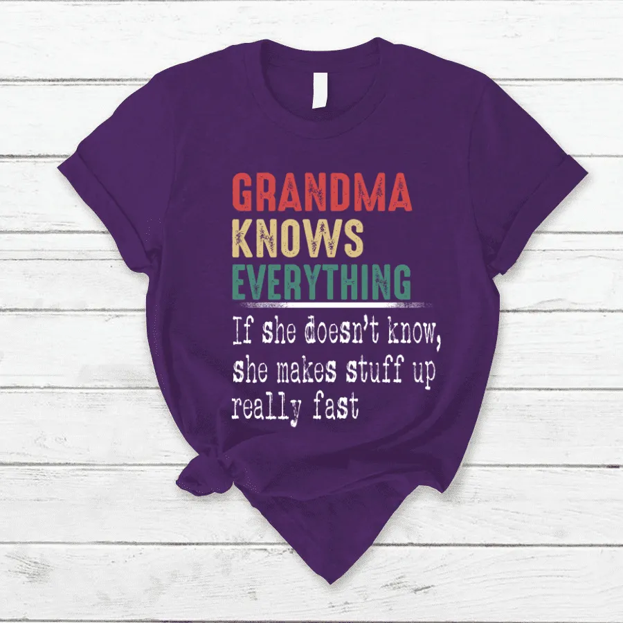 Personalized Grandma Knows Everything T Shirt