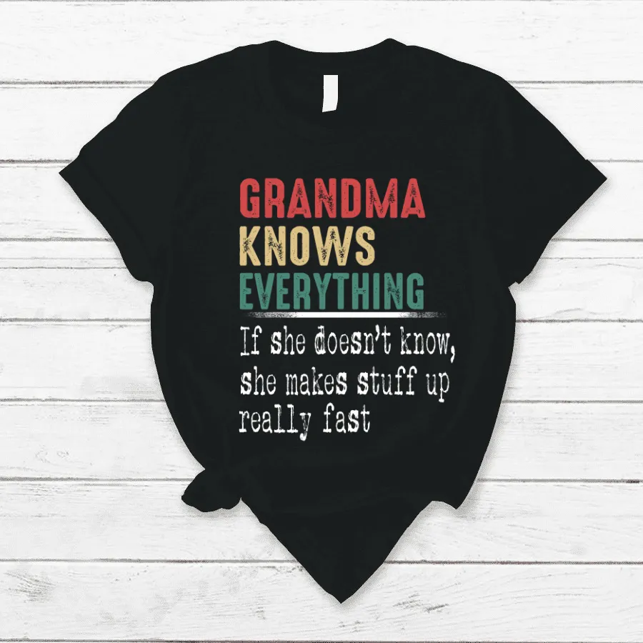 Personalized Grandma Knows Everything T Shirt