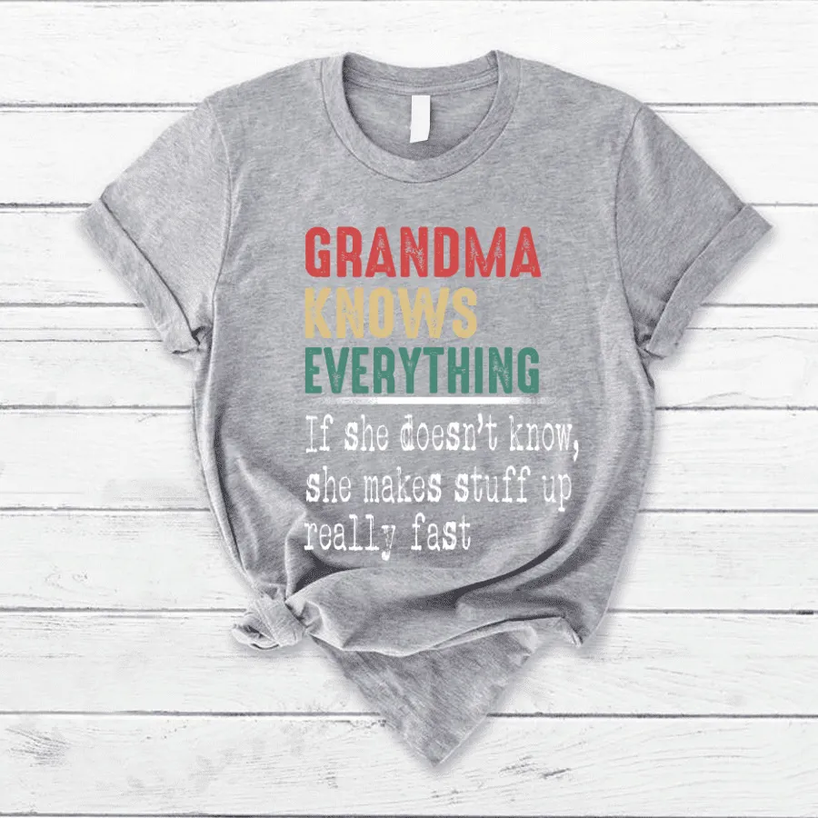 Personalized Grandma Knows Everything T Shirt