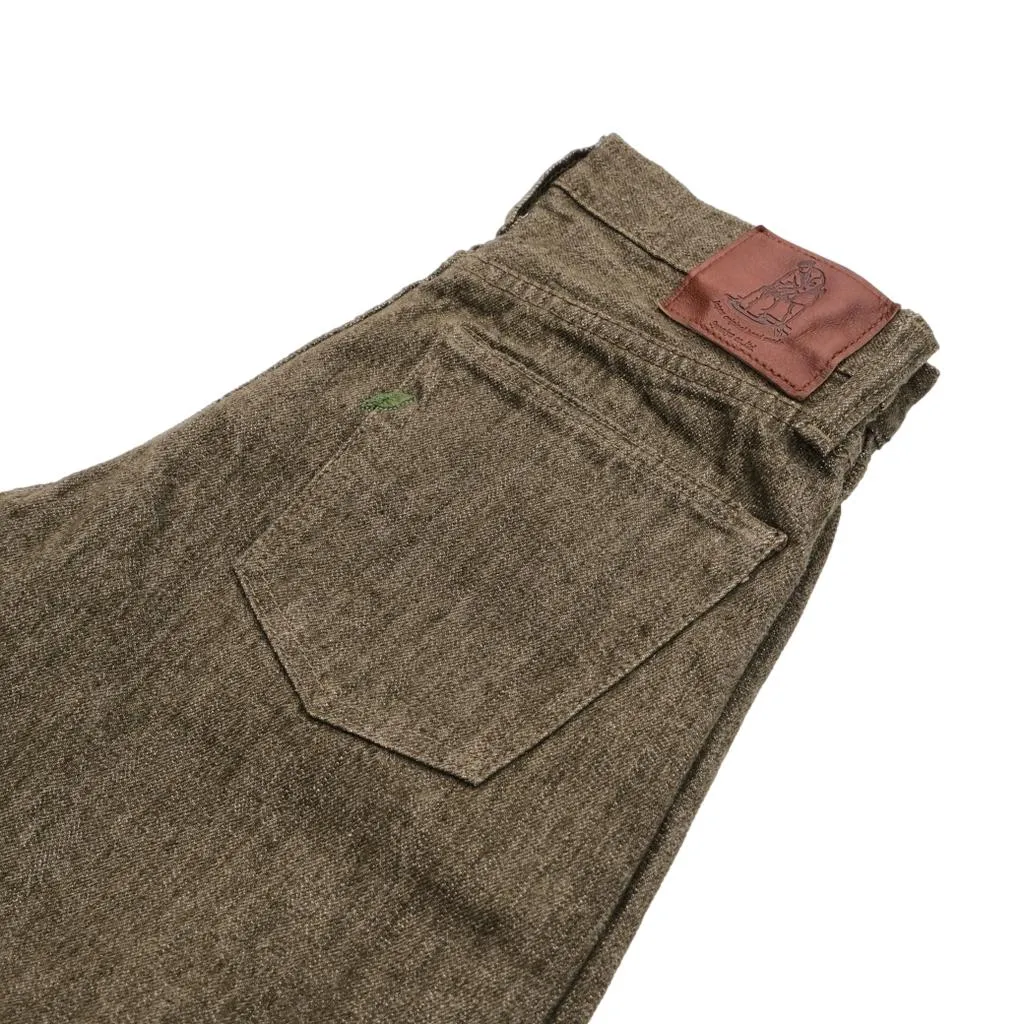 Pure Blue Japan OL-14oz-003 Olive Warp Selvedge Jeans (Regular Straight)