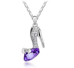 Purple Stiletto Ladies Shoe Necklace