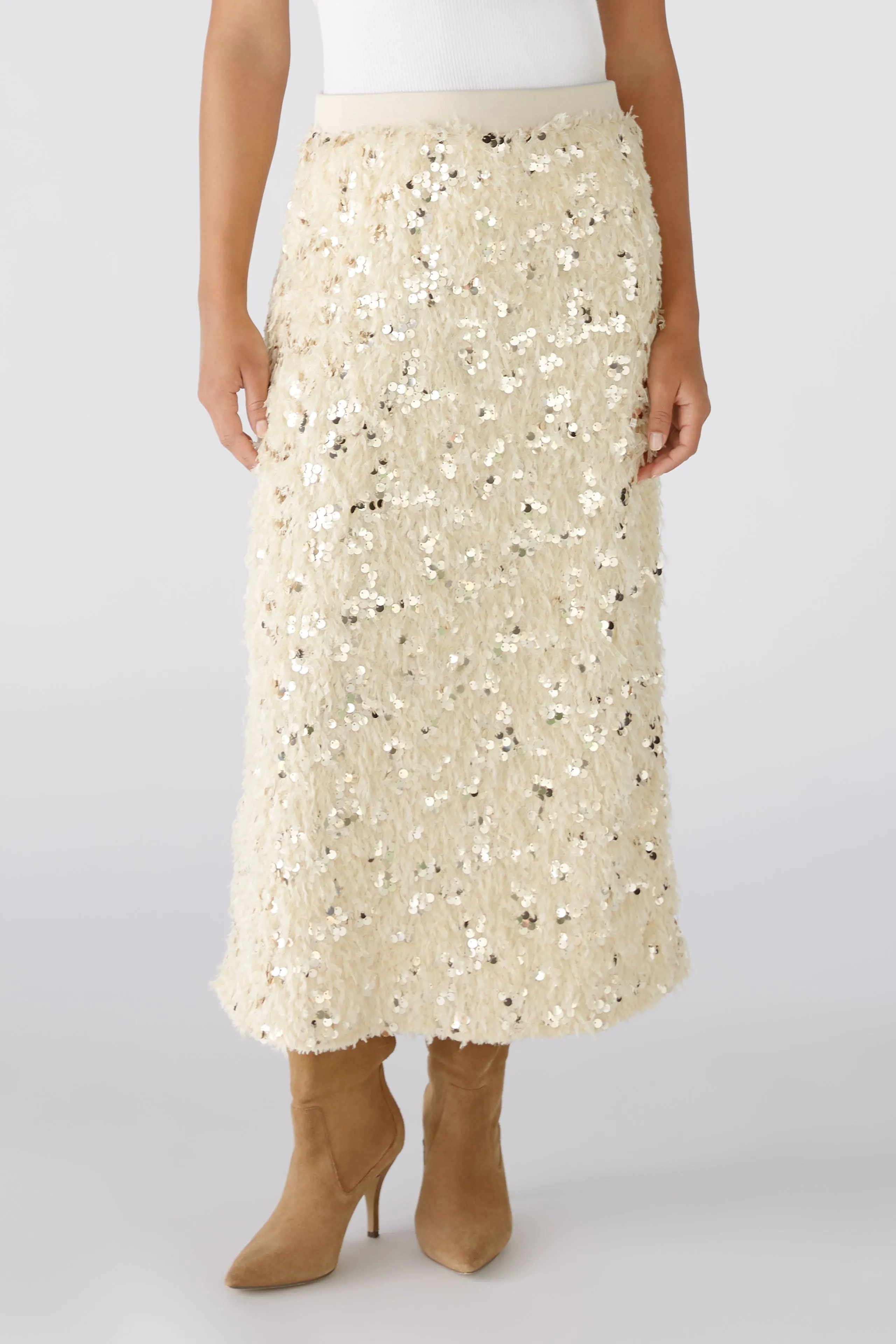 Sequin Skirt - Cream