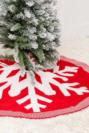 Snowflake Knit Tree Skirt