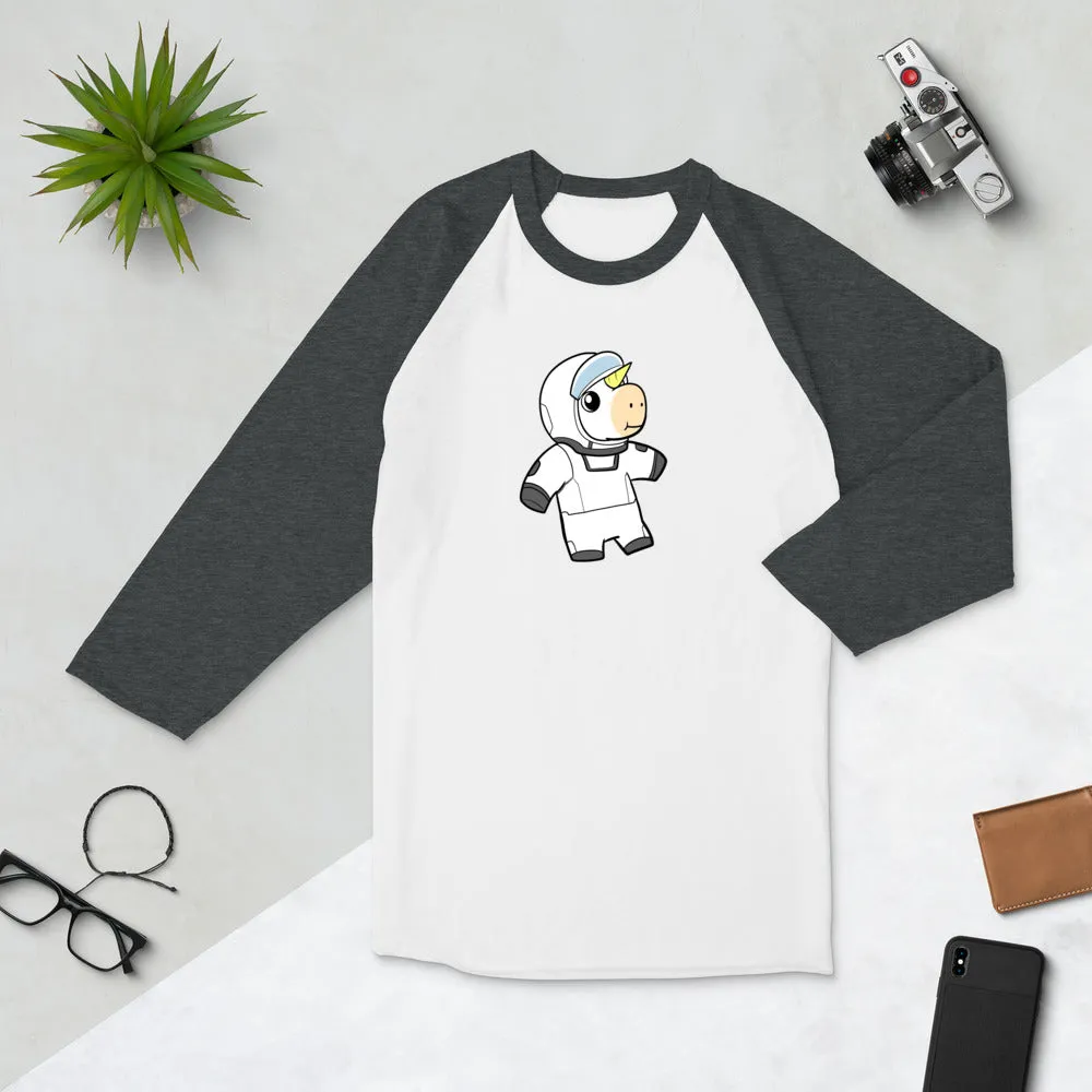 Space Unicorn Cartoon 3/4 sleeve raglan shirt