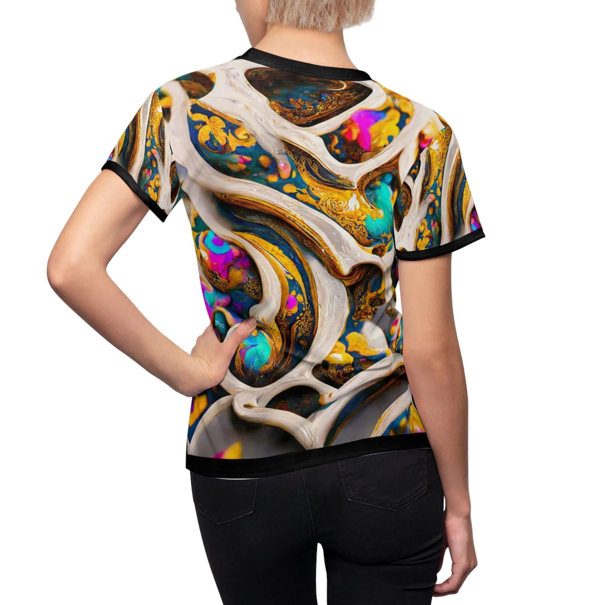 Spectrum Serenity T-Shirt Unisex Tee All over Print T-Shirt Abstract Art Tee Unisex Colorful T-Shirt | D20195