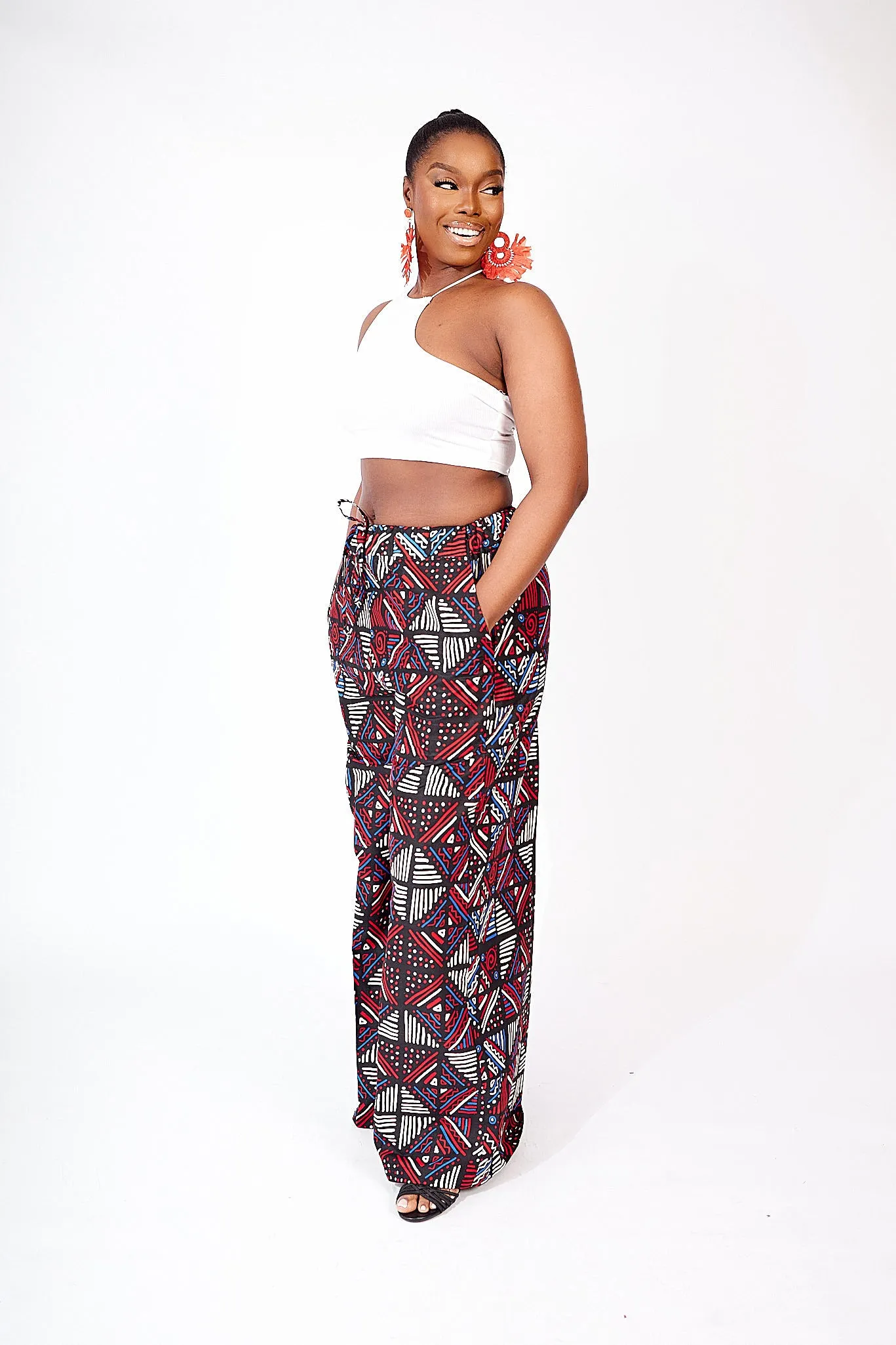 SUBOMI AFRICAN PRINT WIDE LEG PANTS