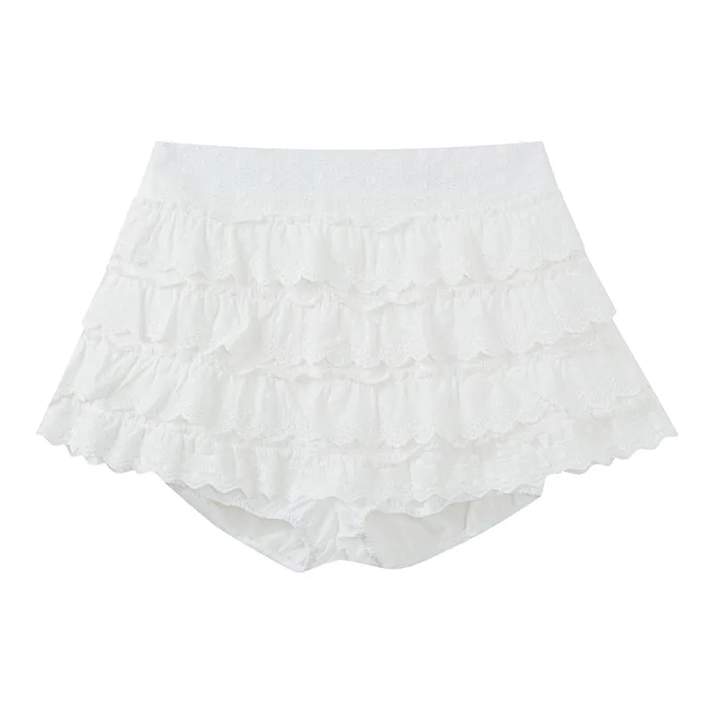 Summer Lace Trim Bow White Set (Sold Separately)