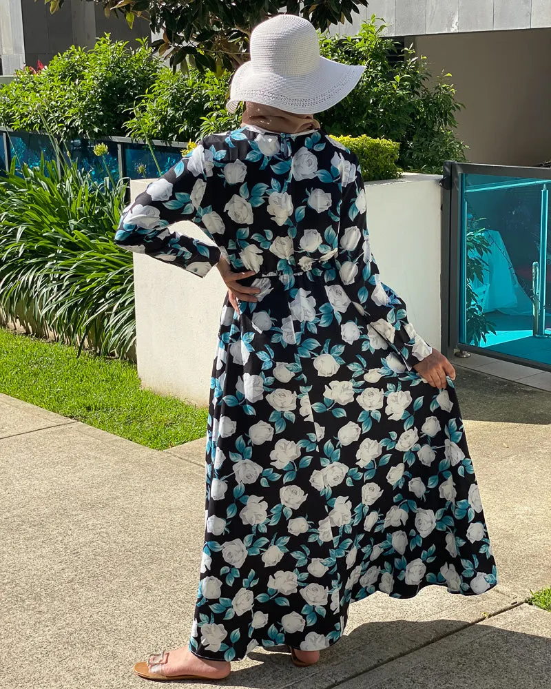 Turquoise Floral Dress