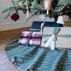 Vintage Inspired Forest Woven Christmas Tree Skirt