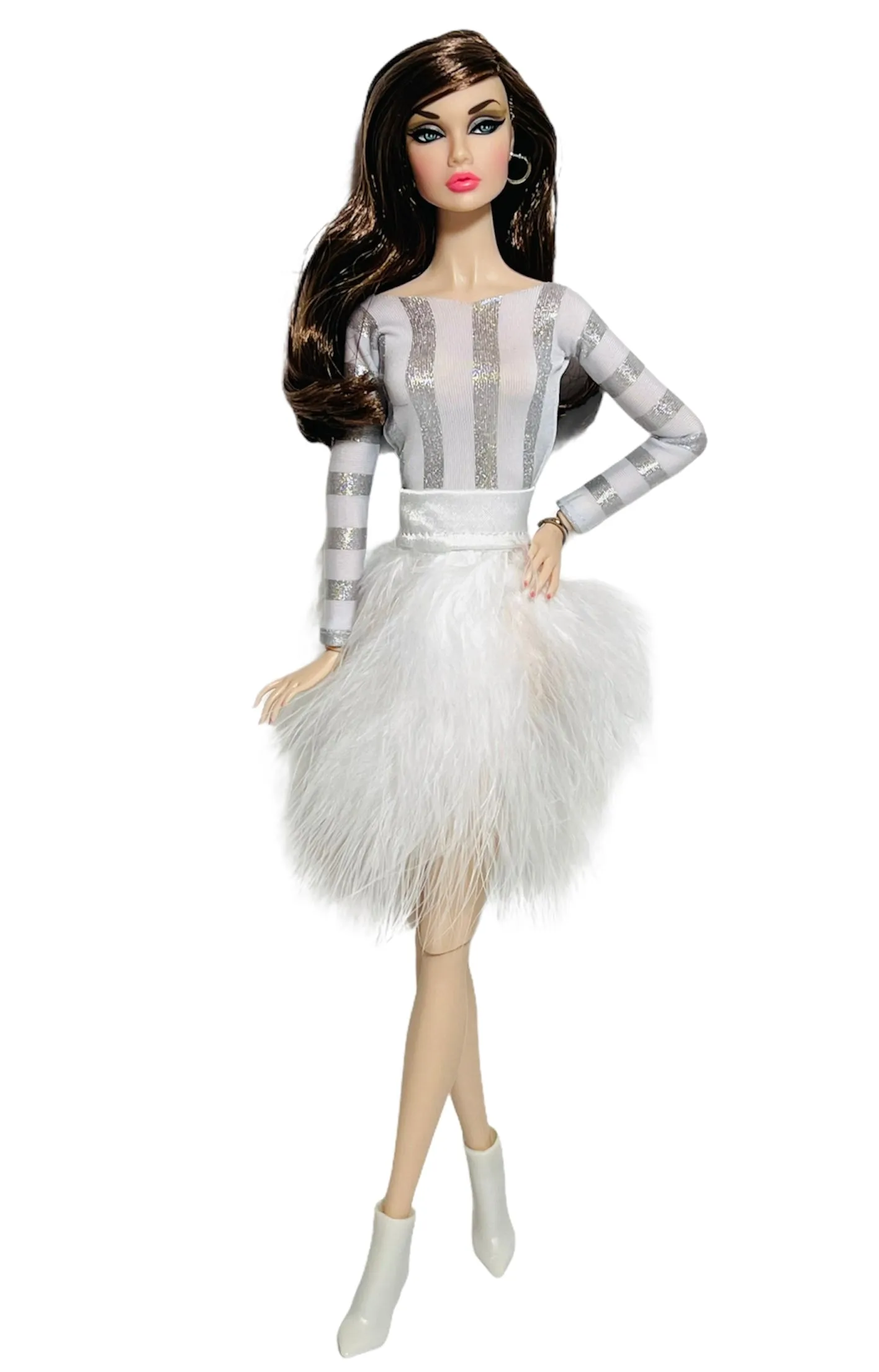 White feather dress cocktail dress