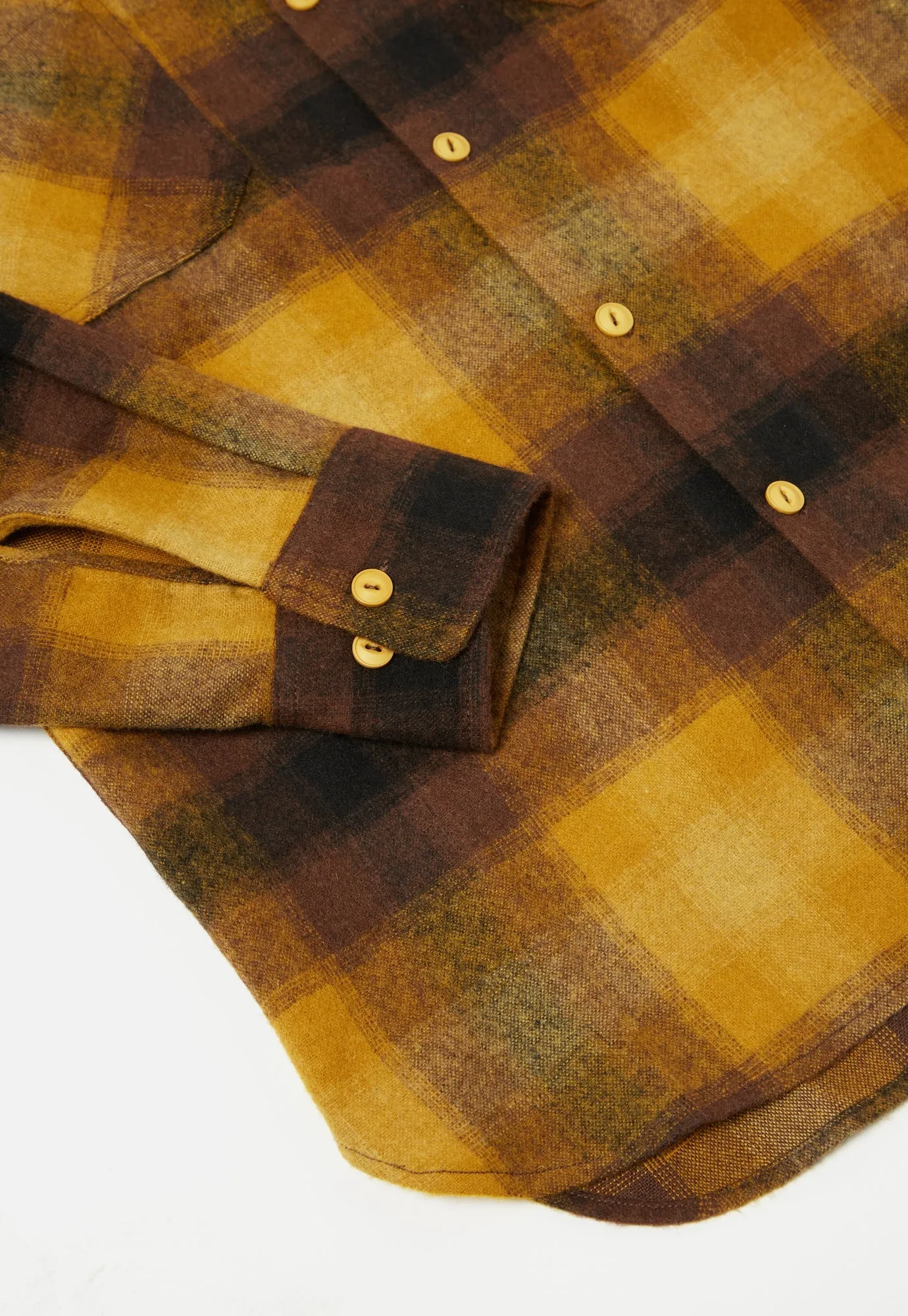 Wool Flannel Work Shirt | Mustard Check