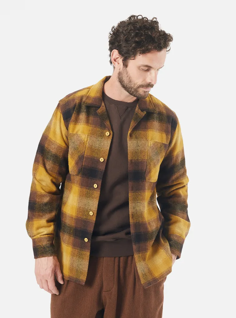 Wool Flannel Work Shirt | Mustard Check