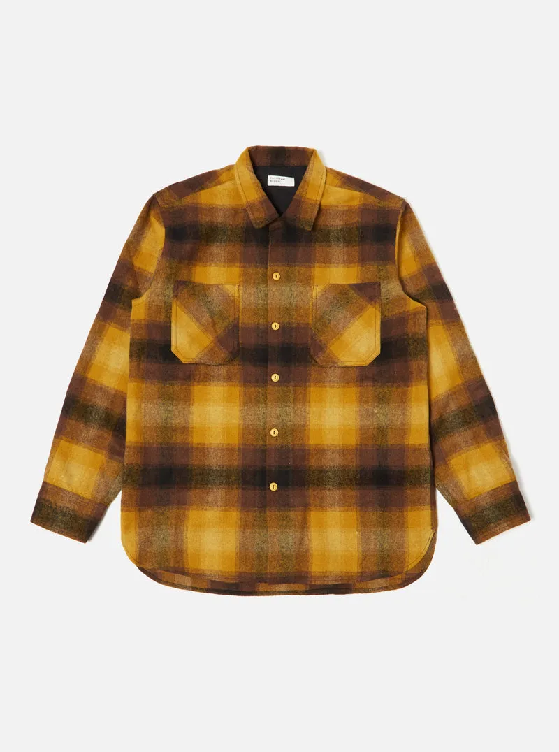 Wool Flannel Work Shirt | Mustard Check