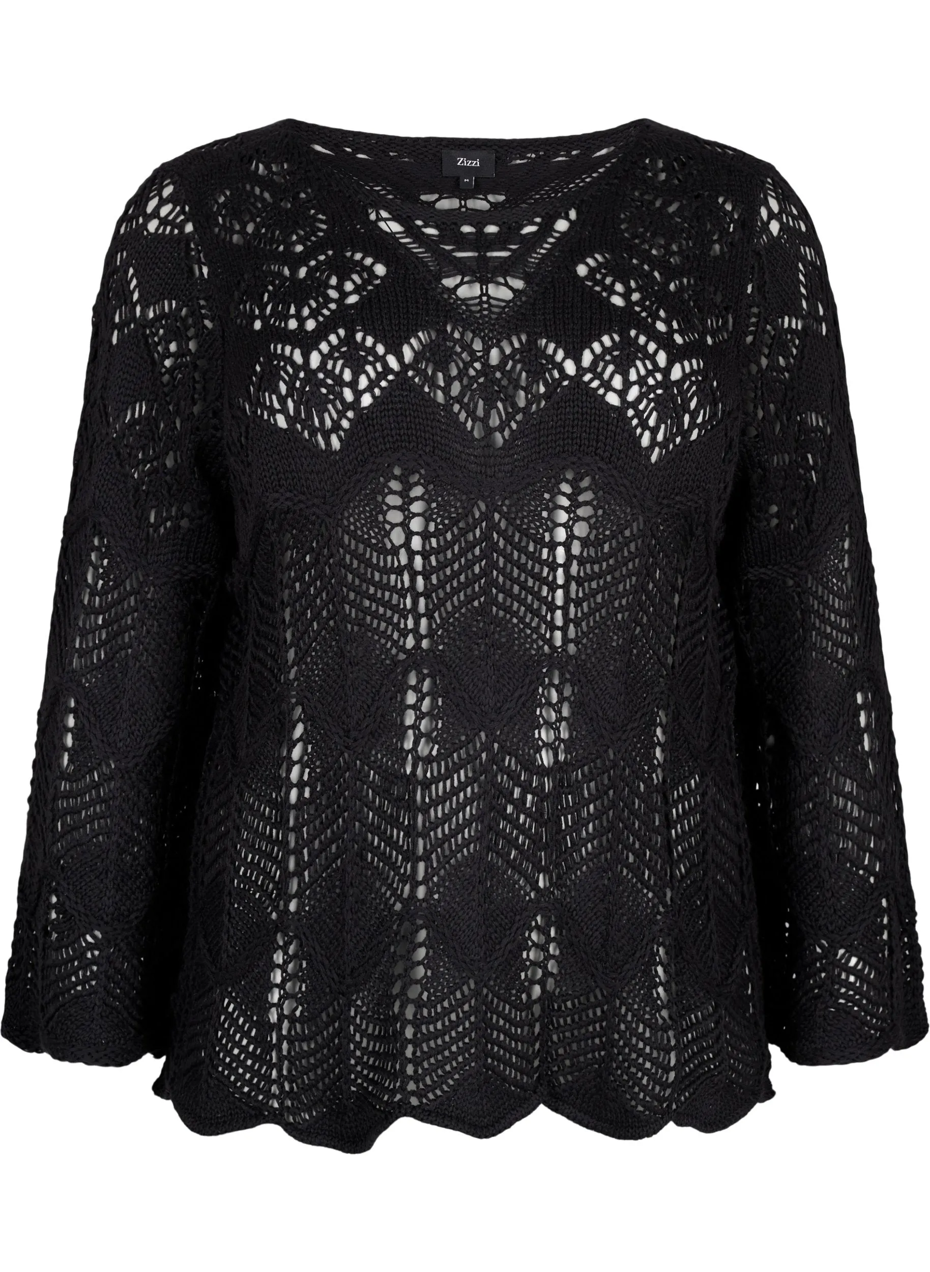 Zizzi Darline Knit Blouse in Black